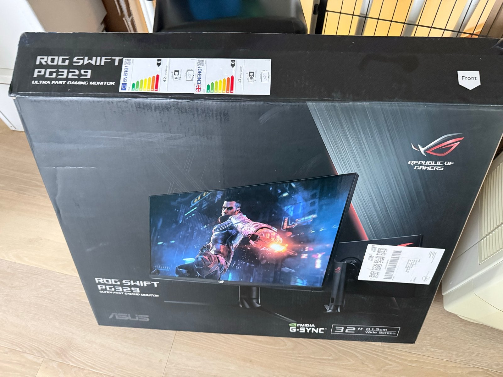 3x ASUS ROG Swift PG329Q Gaming Monitoren - 32 inch QHD IPS, Computers en Software, IPS, In hoogte verstelbaar, Zo goed als nieuw