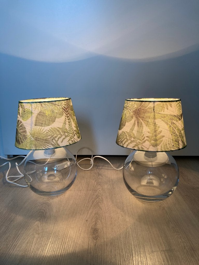 Set van 2 Murano-stijl vintage italiaanse tafellampen, Ophalen, Gebruikt, Overige merken, Vintage