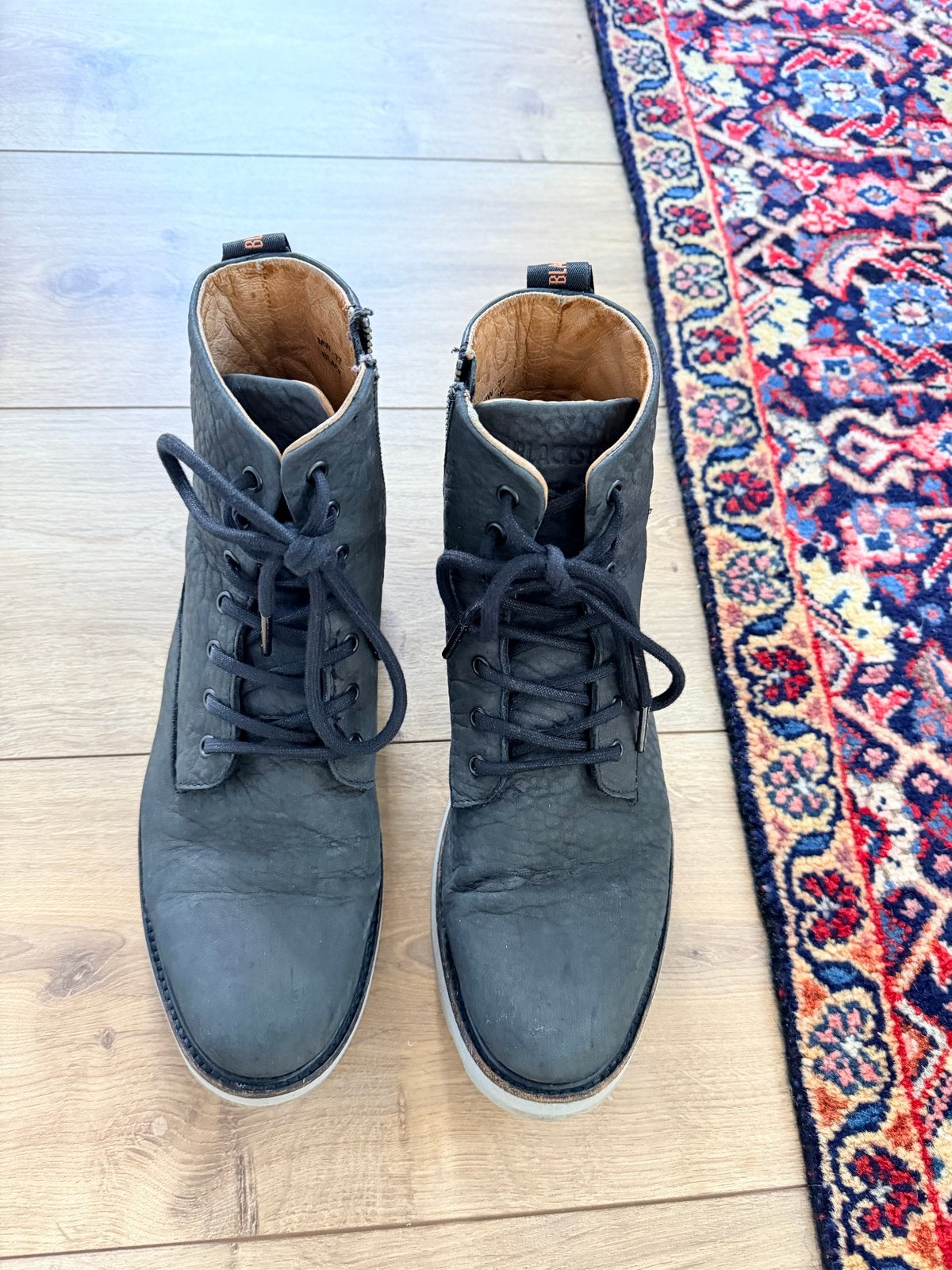 Blackstone MW-77 Plack leren boots - Zo goed als nieuw, Ophalen of Verzenden, Gedragen, Zwart