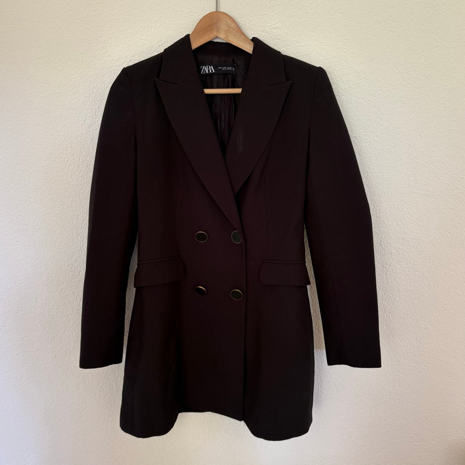 Zara blazer met gouden details, maat S, Kleding | Dames, Jasjes, Kostuums en Pakken, Verzenden, Zwart, Zo goed als nieuw, Jasje