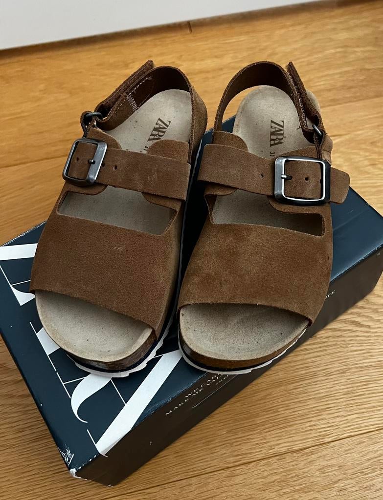 NIEUW! Zara leren kindersandalen maat 31, Jongen of Meisje, Overige typen, Nieuw, Ophalen of Verzenden
