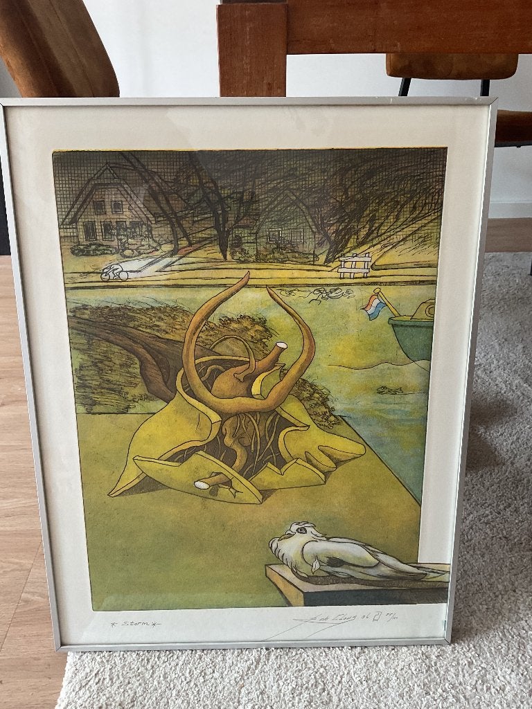 Rob Clous Storm nr 55/100, Ingelijst, 50 cm, 65 cm, 2000 tot heden