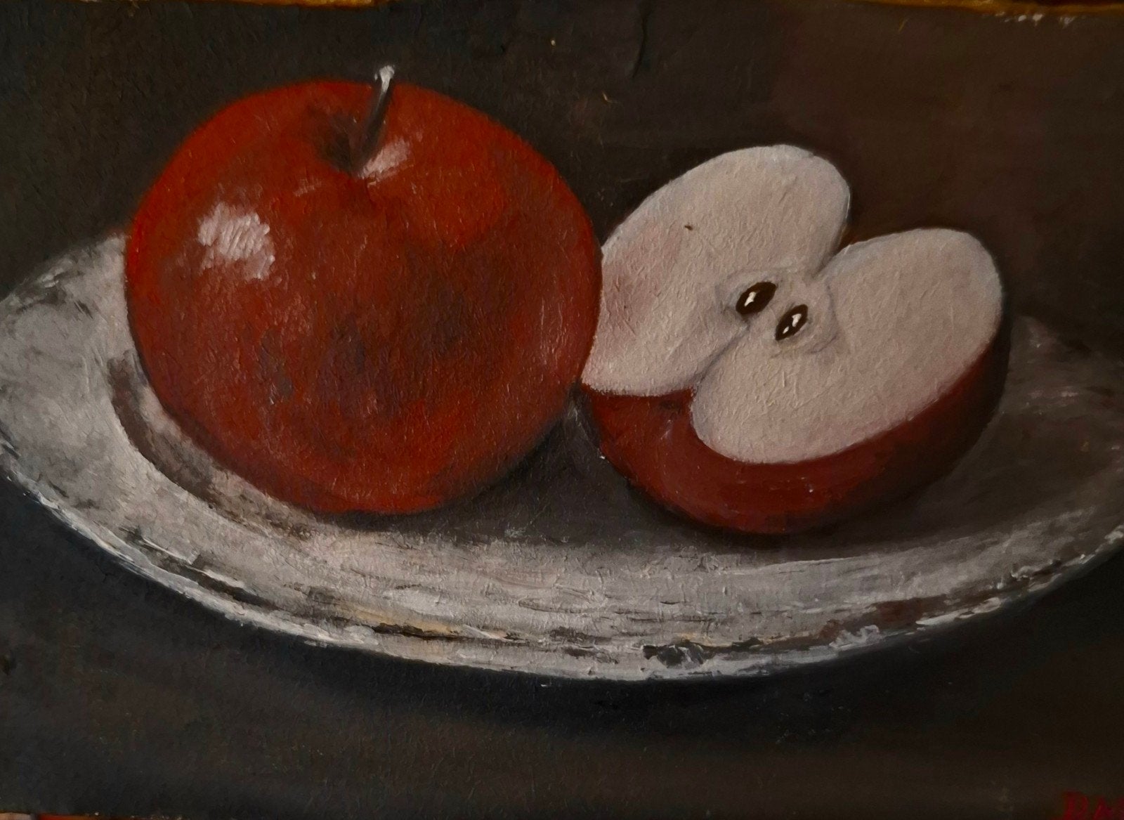 klein schilderijtje appels, Ophalen of Verzenden