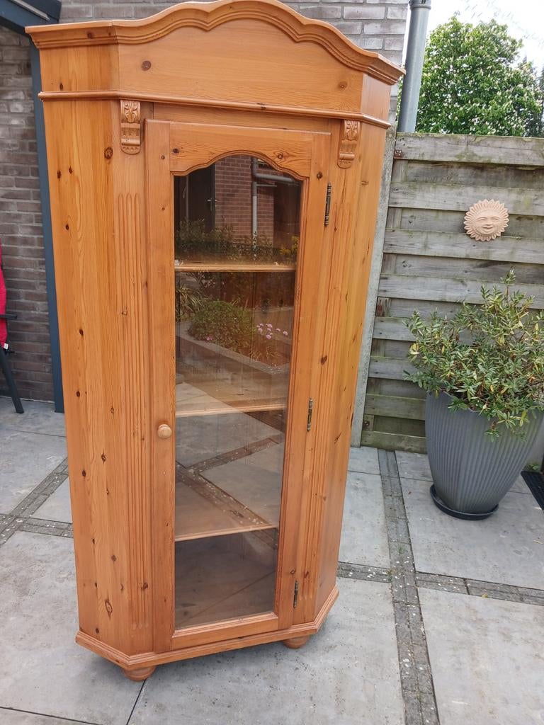 Te koop grenen hoekkast, Ophalen of Verzenden, Gebruikt, 25 tot 50 cm, 200 cm of meer