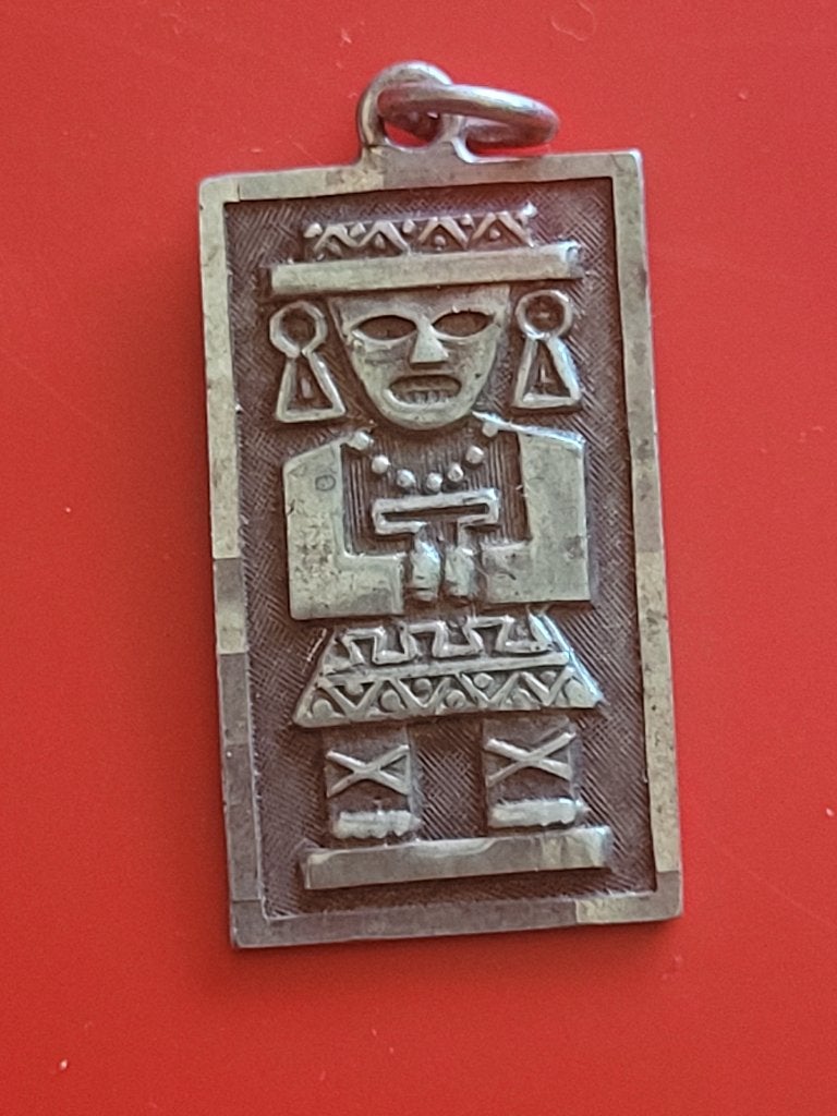 Taxco Sterling Silver Mixtec Mictlantecuhtli Zapoteca Mexico, Ophalen of Verzenden, Zilver, Zilver
