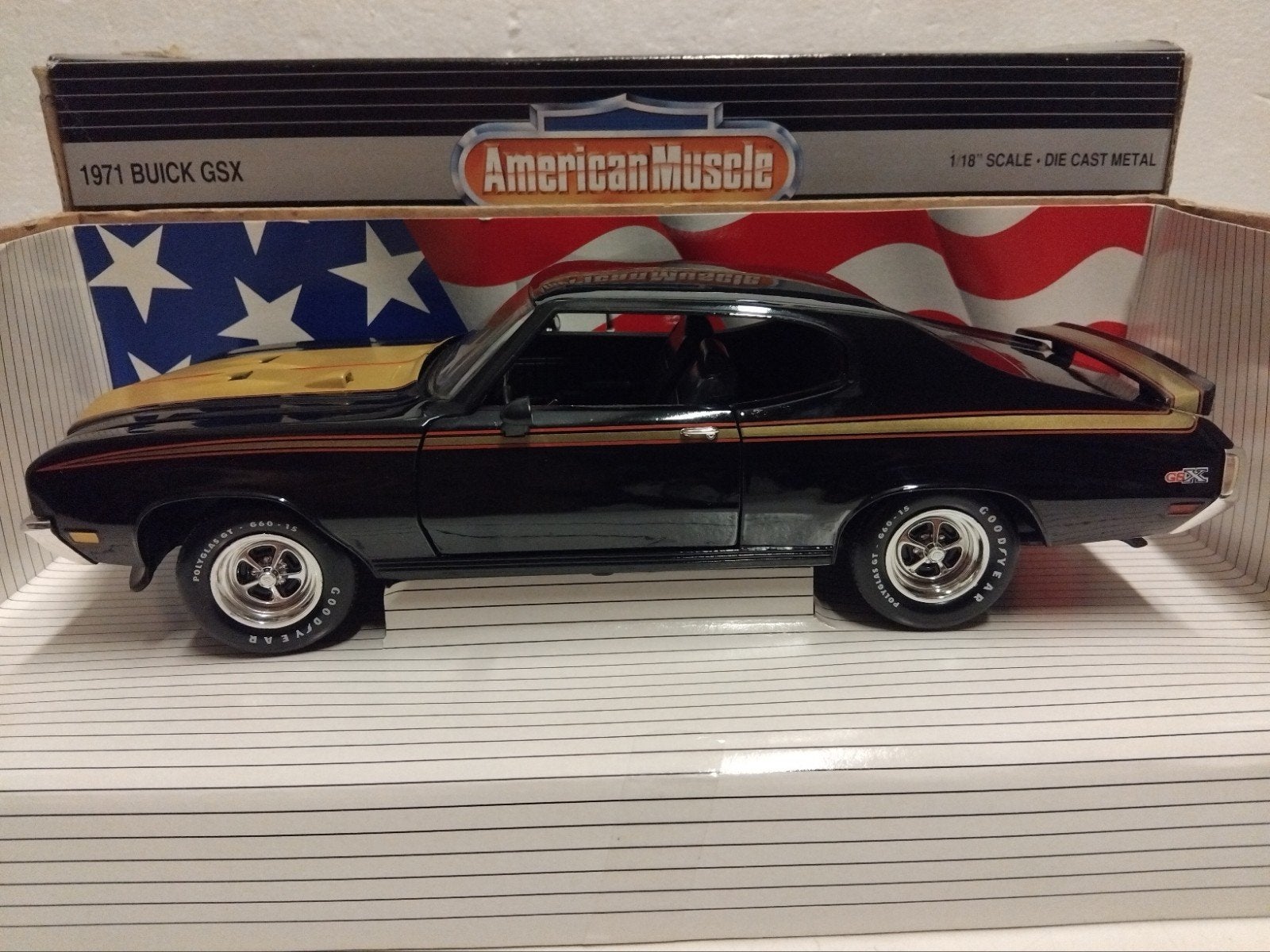 Buick GSX black 1971 Muscle car ERTL metal 1:18 KRD, Ophalen of Verzenden, Zo goed als nieuw, Auto, ERTL