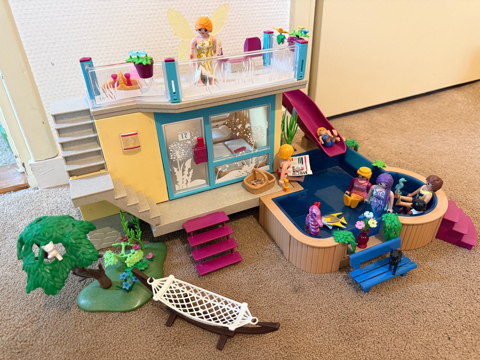 Playmobil Vakantiehuis met Zwembad, Gebruikt, Gebouw, Complete set, Family fun