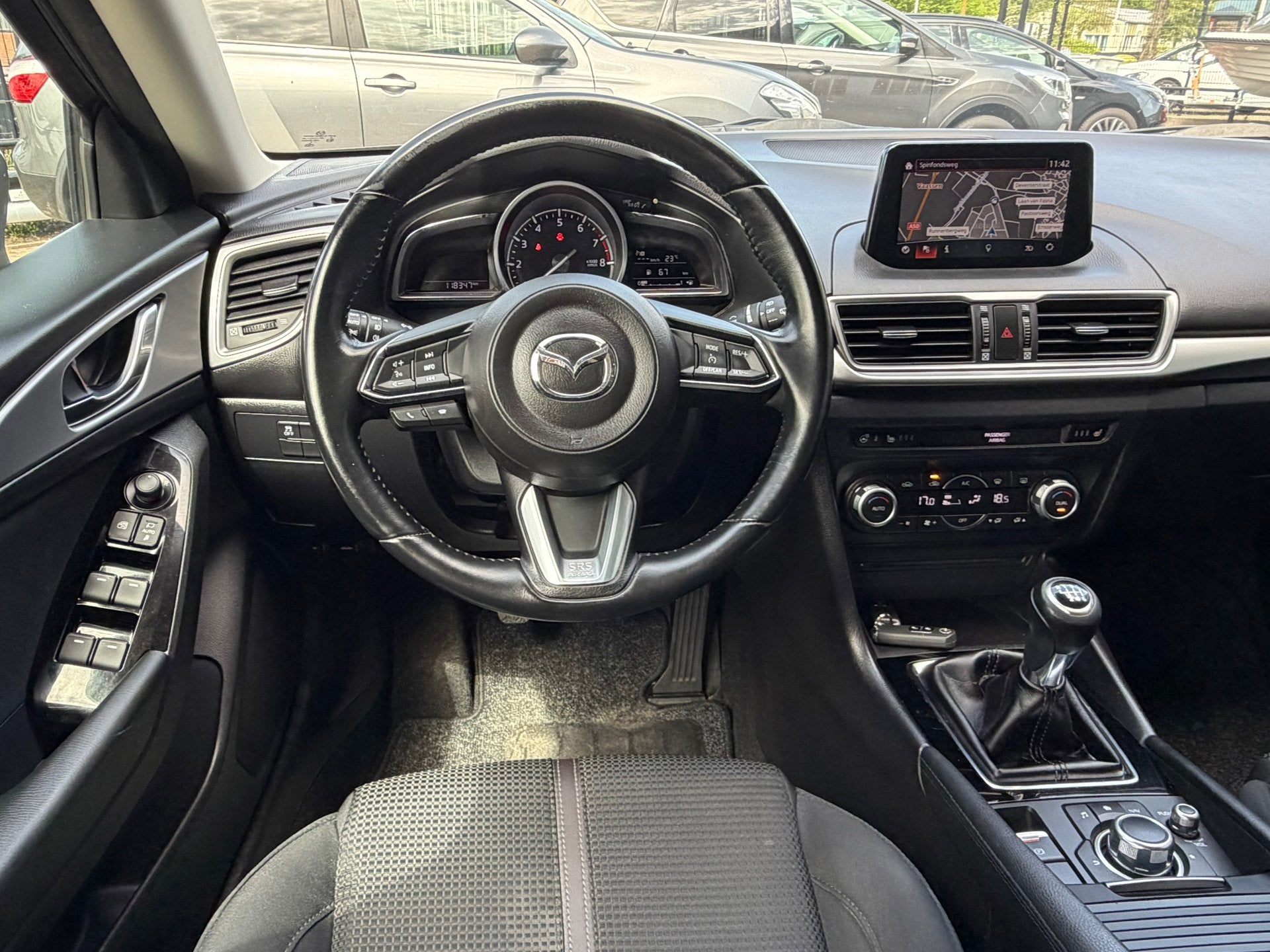 Mazda 3 2.0 SkyActiv-G 120PK Navi,Clima,Cruise,Isofix,Elektr, Auto's, Mazda, Voorwielaandrijving, 1998 cc, Stof, Gebruikt