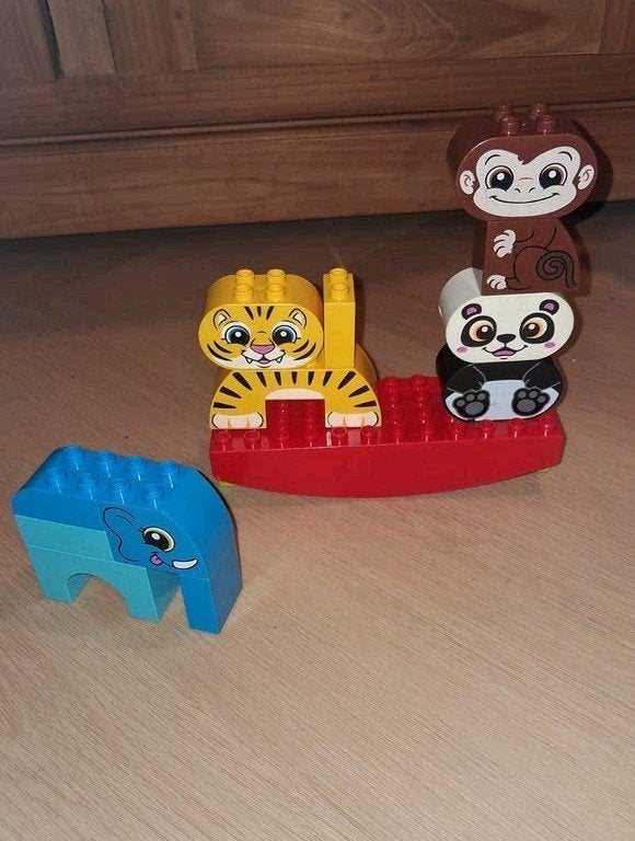Lego Duplo Dieren set: Tijger, Panda, Aap en Olifant, Gebruikt, Overige thema's, Ophalen of Verzenden, Duplo