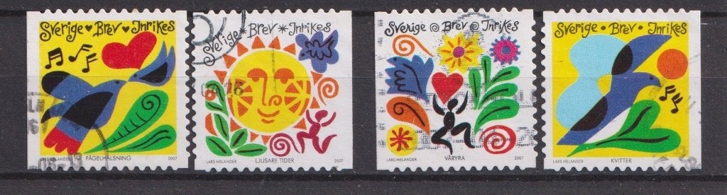 Zweden 2007; Lente kriebels, Michel 2565/68, gebruikt., Ophalen of Verzenden, Zweden, Gestempeld