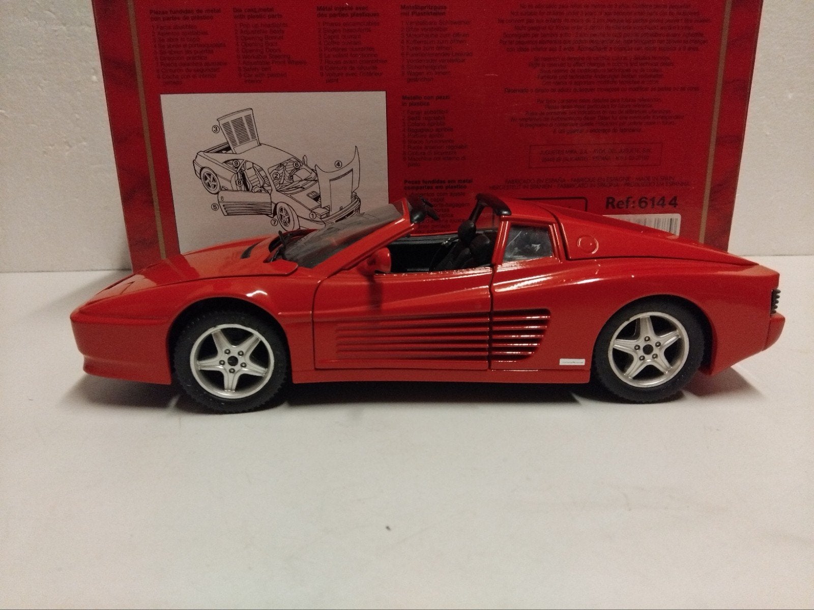 Ferrari 512 TR Targa rood Testarossa Mira 1:18 KRD, Ophalen of Verzenden, Zo goed als nieuw, Auto, Solido