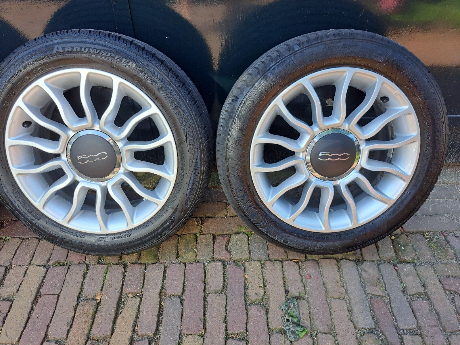 Fiat 500 15 inch velgenset, Gebruikt, 15 inch, 185 mm, Band(en)