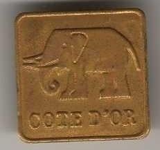 Speldje COTE D'OR OLIFANT CHOCOLADE GOUDKLEURIG (A4), Ophalen of Verzenden, Gebruikt, Overige onderwerpen