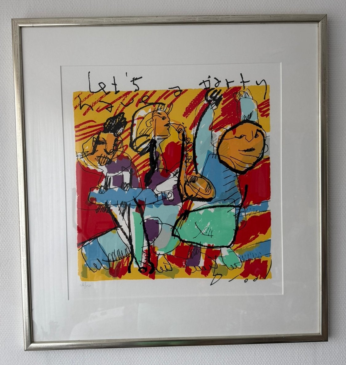 Kleurenzeefdruk "Let's have a party" 1993  Herman Brood, Zeefdruk, Verzenden, Genummerd, Overige onderwerpen
