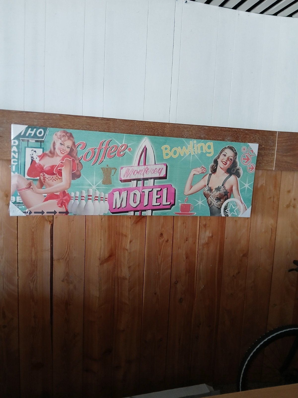 Vintage Pin-up Wanddecoratie: Coffee, Bowling, Motel, Ophalen, Vintage, Meerkleurig, Nieuw