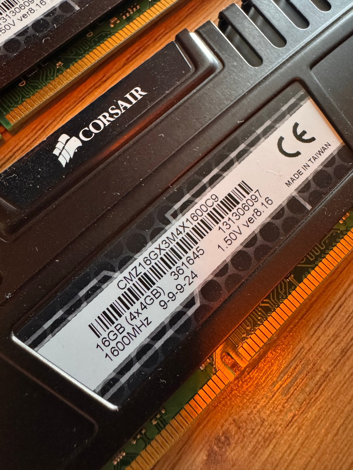 Corsair Vengeance DDR3 RAM 16GB (4x4GB) 1600MHz, Computers en Software, Server, DDR3, Ophalen of Verzenden, Zo goed als nieuw