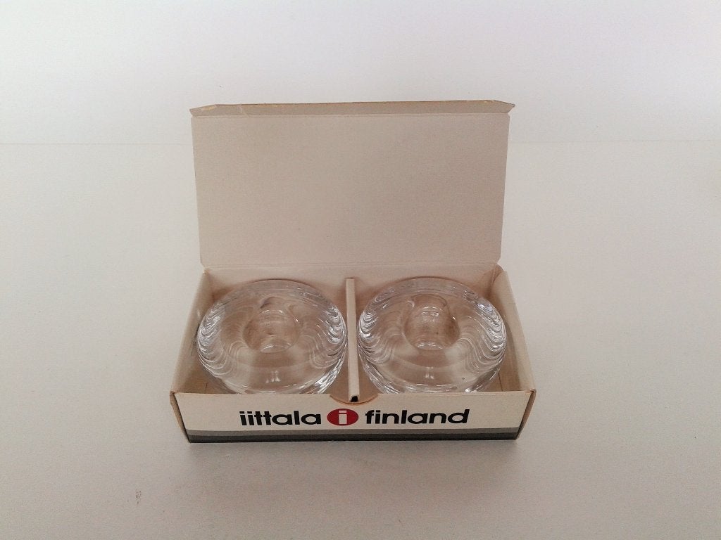 Set 2 Kandelaars Maaru Iittala Tapio Wirkkala Vintage, Ophalen of Verzenden, Glas