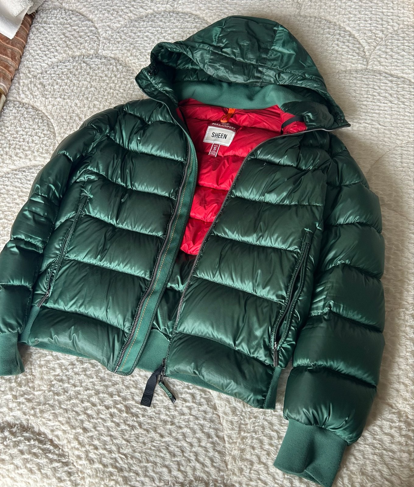 Parajumpers Sheen donsjas - Groen - Maat S, Verzenden, Zo goed als nieuw, Maat 36 (S), Groen