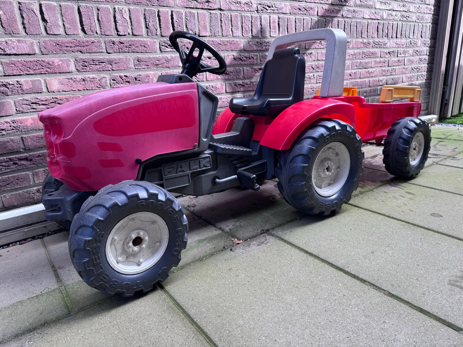 Falk Speelgoed Tractor met Aanhanger - Rood, Kinderen en Baby's, Ophalen, Gebruikt, Trapvoertuig