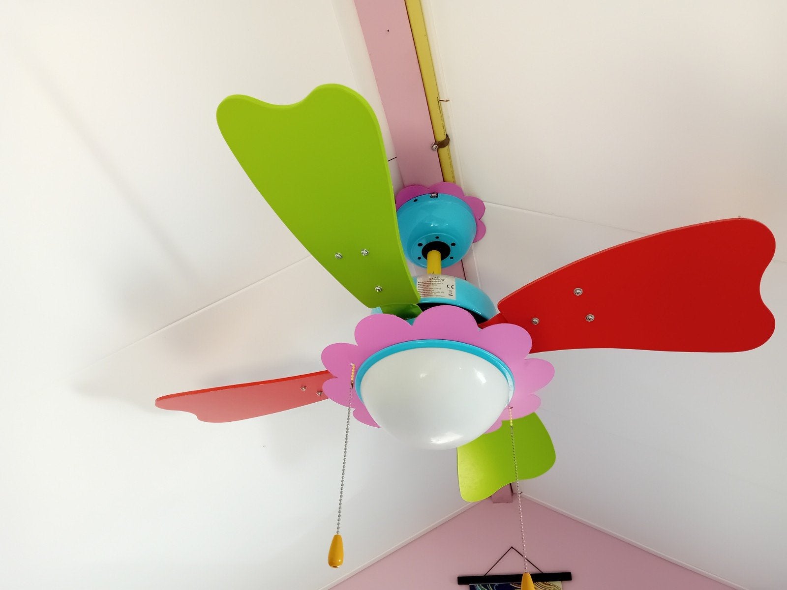 Plafondlamp met ventilator voor kinderkamer, Ophalen