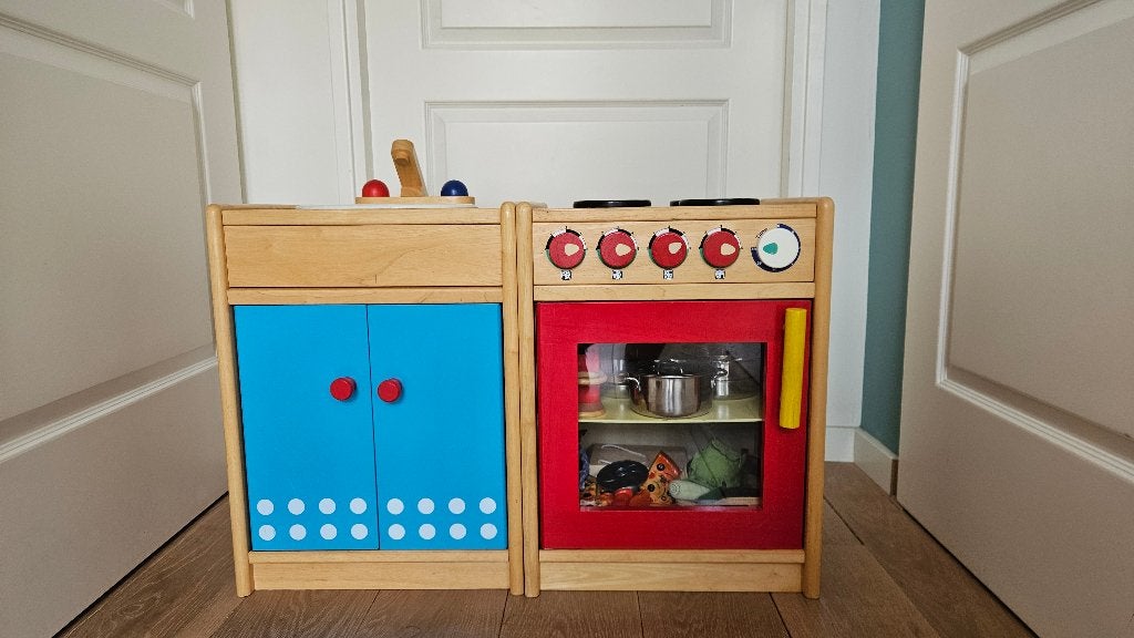 Houten speelgoed keukentje, Ophalen, Gebruikt, Hout, Speelkeuken