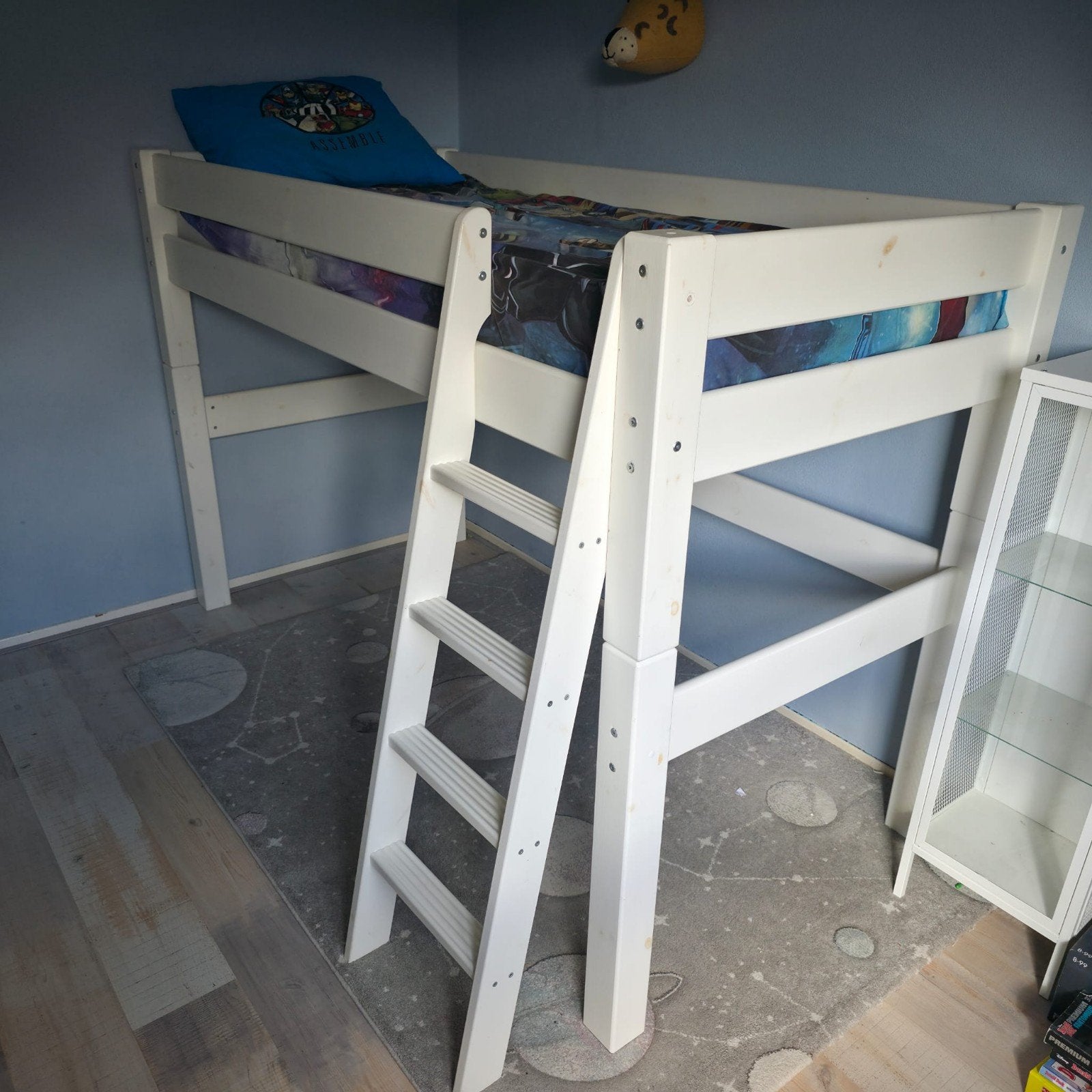 Halfhoogslaper 100x210 cm met stevige trap - Gebruikt, Ophalen, Gebruikt, Halfhoogslaper