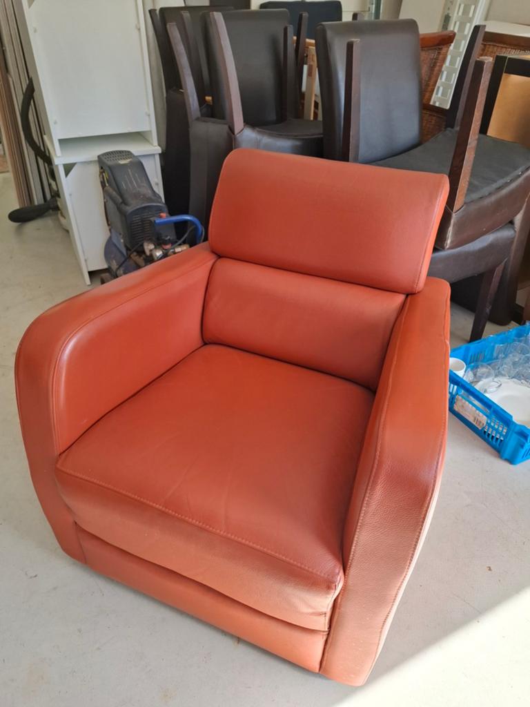 Leren stoel., Ophalen, Gebruikt, Eenpersoons, Minder dan 150 cm