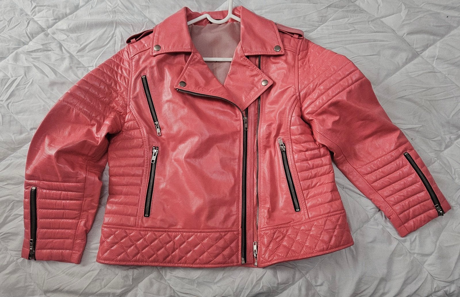 Roze leren bikerjack -  nieuw, Maat 42/44 (L), Nieuw, Ophalen of Verzenden, Onbekend