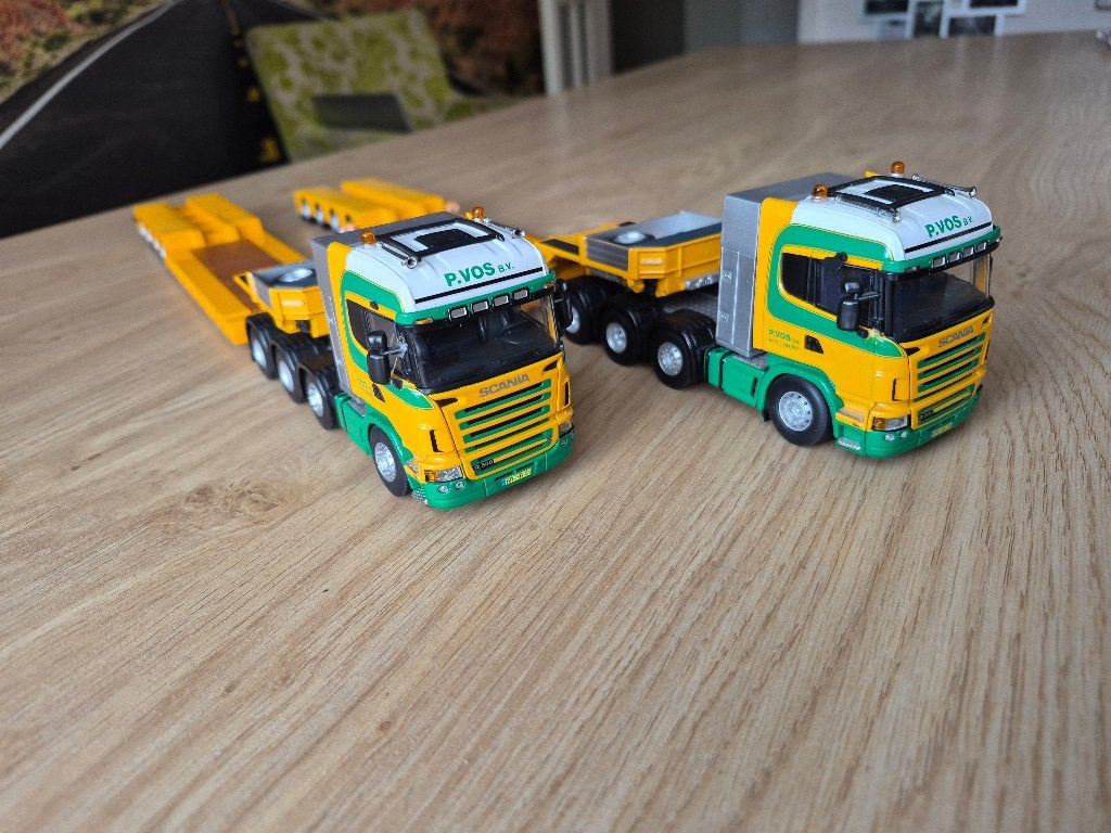 WSI 2x Scania P. Vos BV  lees omschrijving VERKOCHT, Hobby en Vrije tijd, Ophalen of Verzenden, Gebruikt, Bus of Vrachtwagen, Wsi