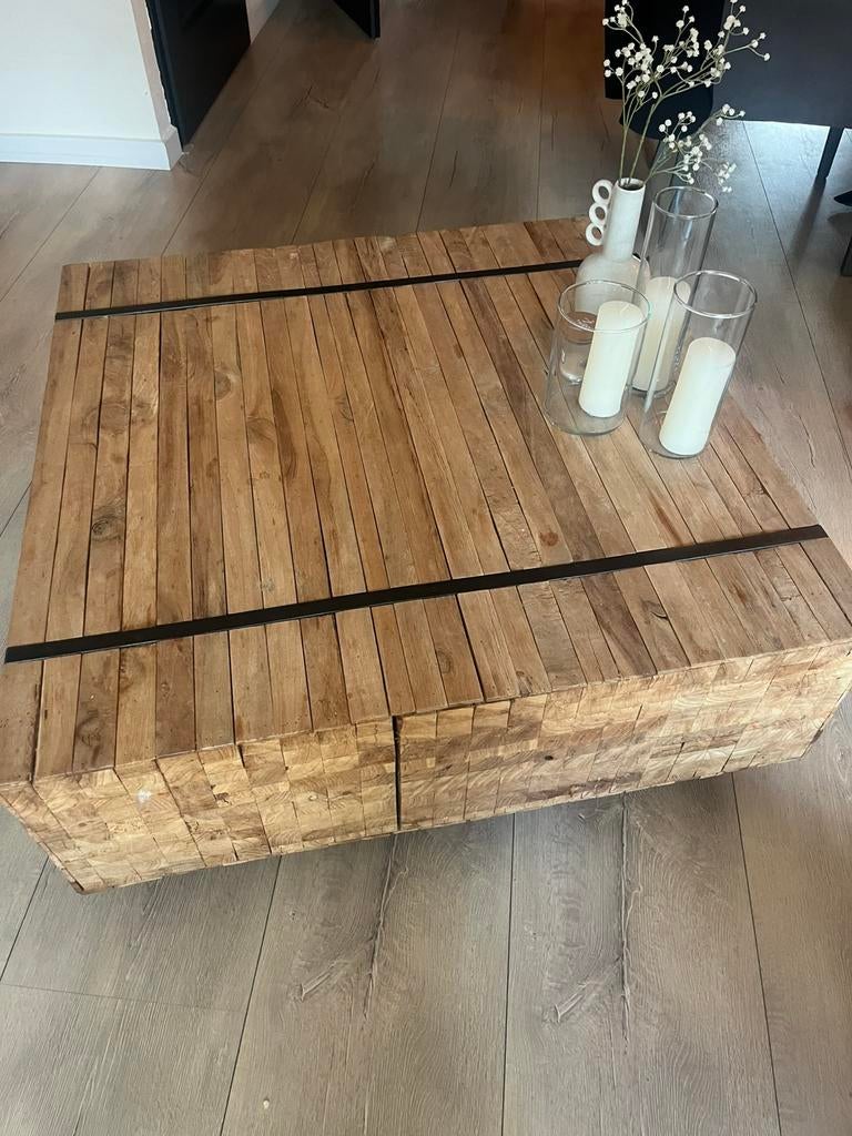 Salontafel industieel, Ophalen, 50 tot 100 cm, Vierkant, 50 tot 100 cm
