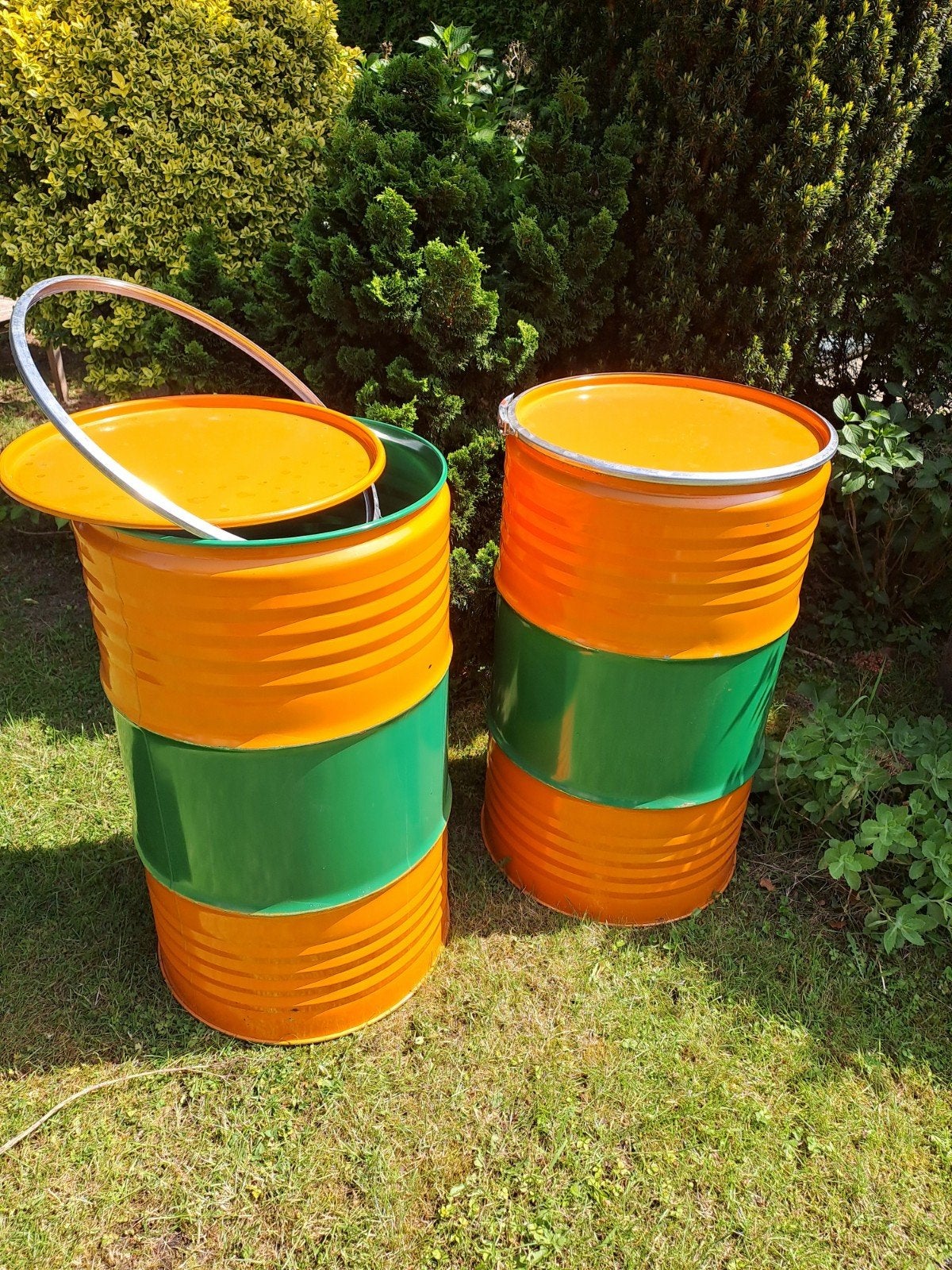 Mooie schone 200 liter vaten met hersluitbaar deksel, Ophalen, Zo goed als nieuw, Vuurton