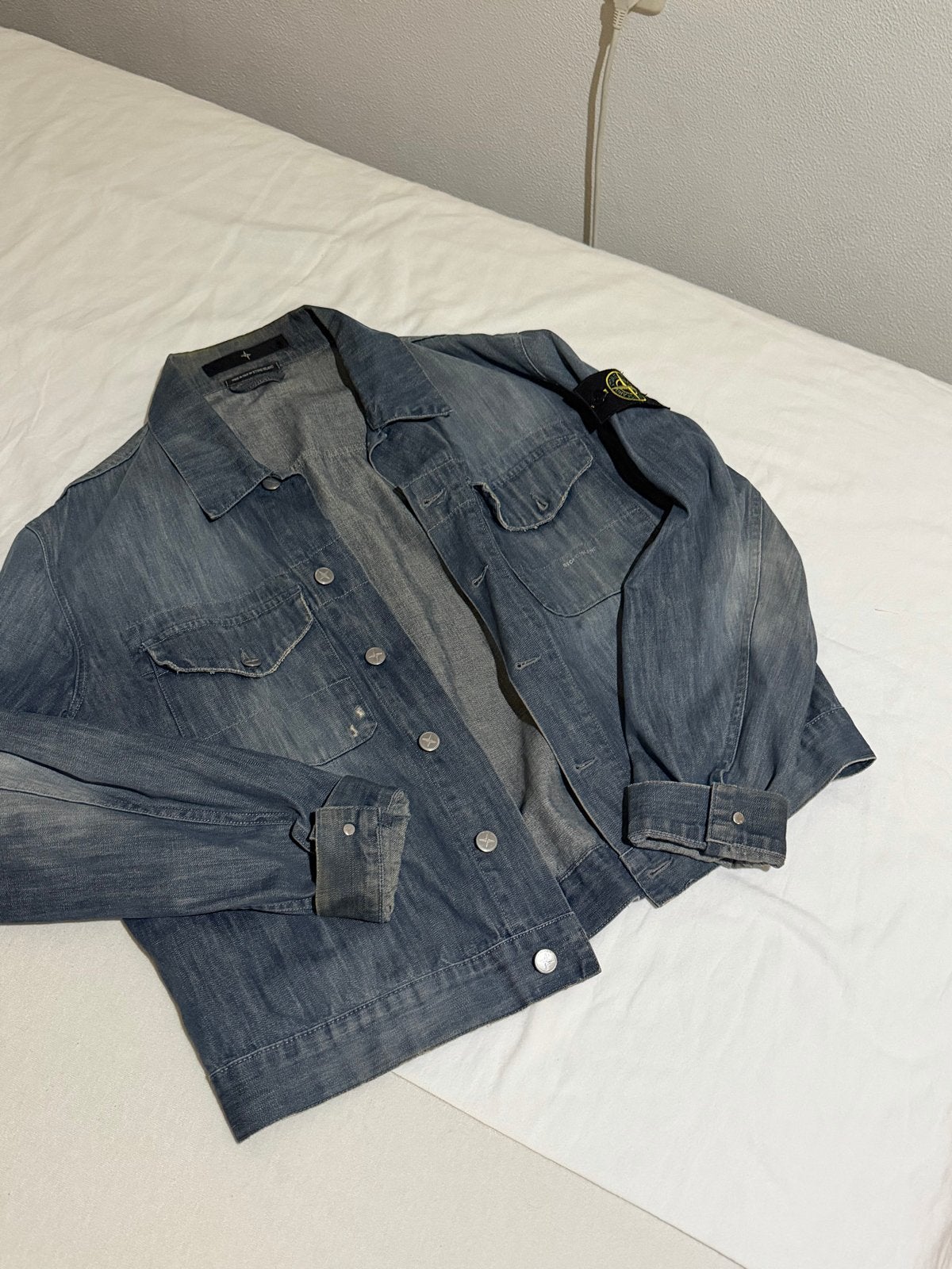 Vintage Stone Island spijkerjack - Maat M, Verzenden, Gedragen, Maat 48/50 (M), Blauw