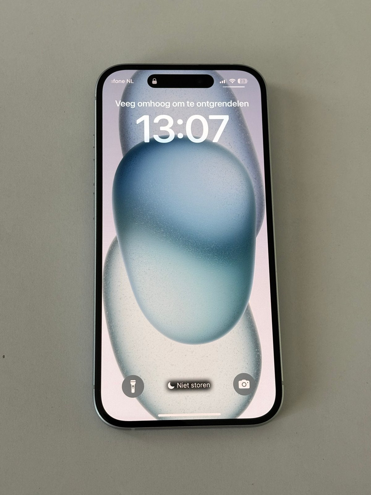 iPhone 15 128GB Lichtblauw - Zo goed als nieuw, Telecommunicatie, Mobiele telefoons | Apple iPhone, 128 GB, IPhone 15, 86 %, Blauw