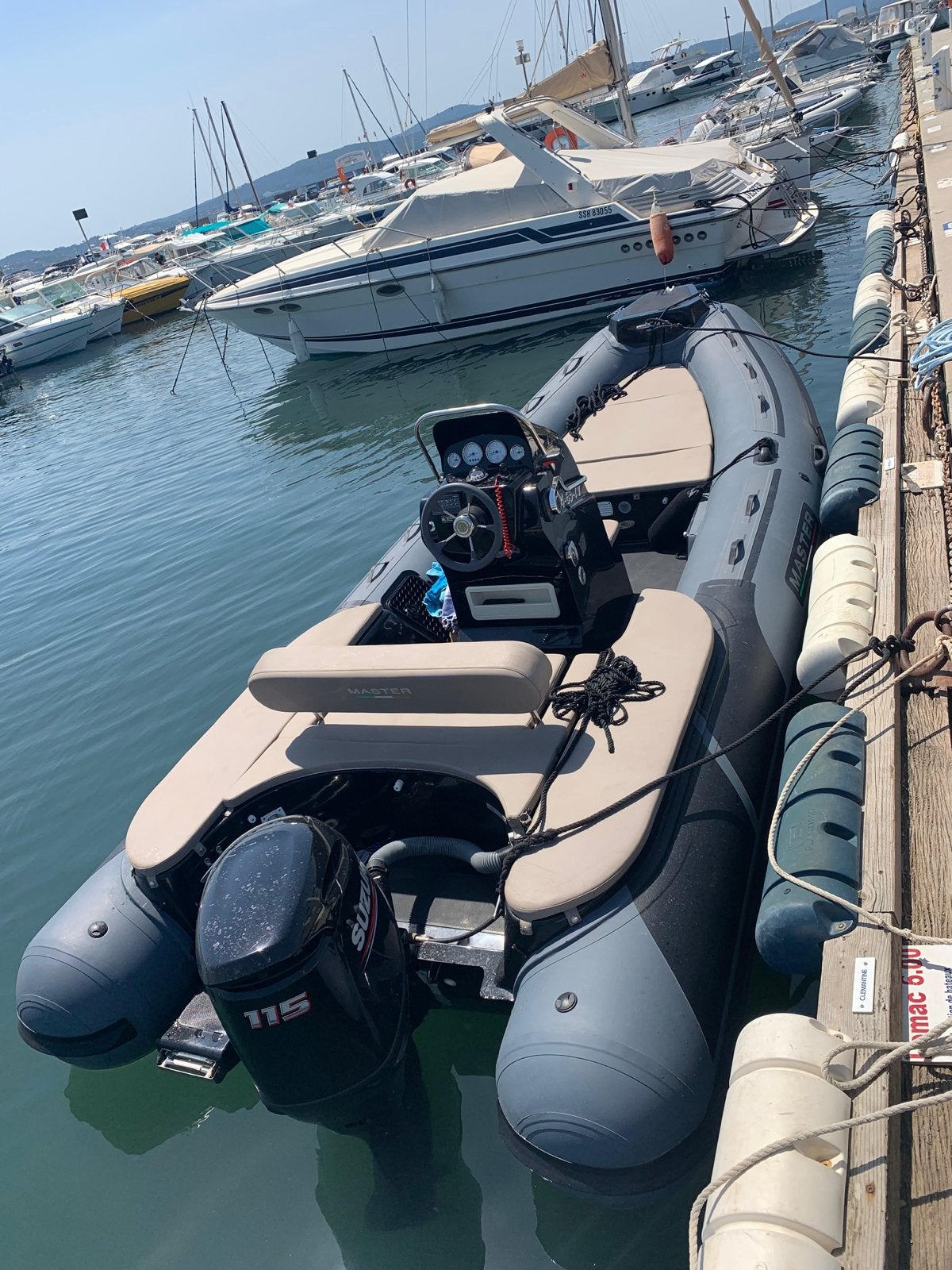 Rib Master 540,2 zonnedek,hypalon tubes, 115 pk Suzuki motor, Watersport en Boten, Rubberboten, Zo goed als nieuw, 115 pk, Ophalen