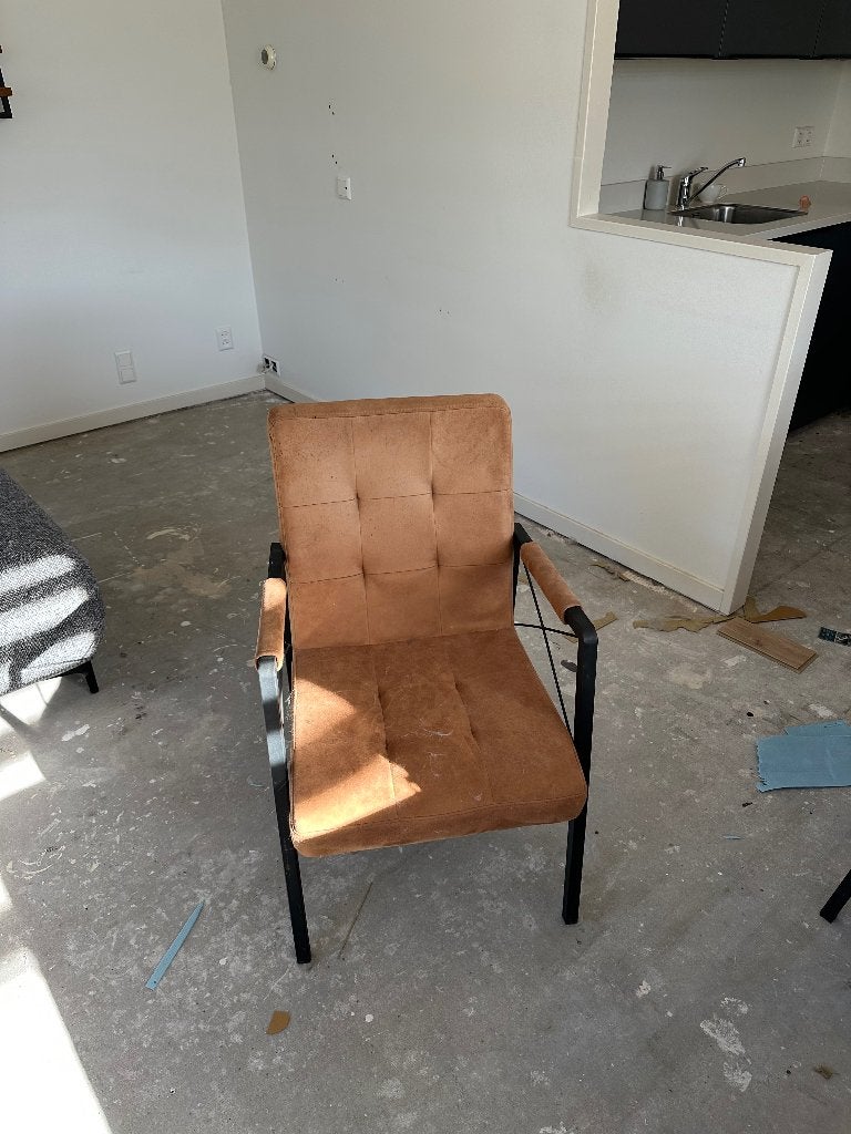 Eettafel stoel, Ophalen, Gebruikt, Bruin, Metaal