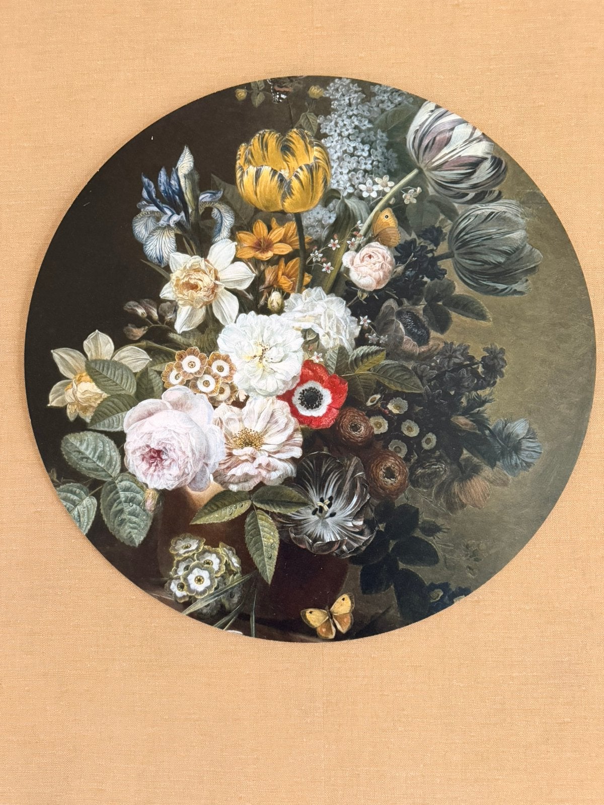 Rond wandbord Stilleven met bloemen van Eelke Jelles Eelkem, Overige stijlen, Overige ondergronden, Stilleven, Ophalen of Verzenden
