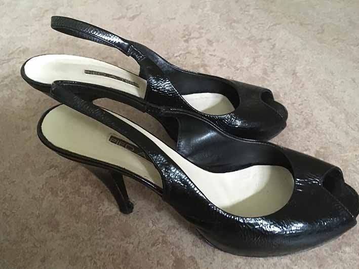 Pied A Terre Zwart Peeptoe Slingback Schoenen - Maat 36, Zwart, Ophalen of Verzenden, Zo goed als nieuw, Schoenen met hoge hakken