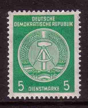 DDR 1957 34b Dienst 5p, Postfris, Ophalen of Verzenden, DDR, Gestempeld