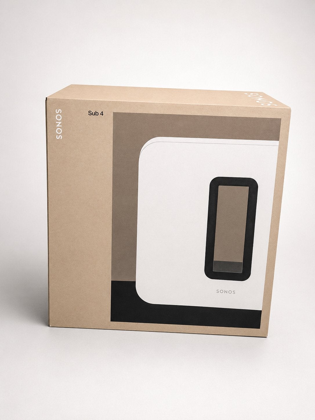 Sonos Sub 4 | Wit | Alleen de doos!, Subwoofer, Inclusief kabels, Nieuw, Sonos