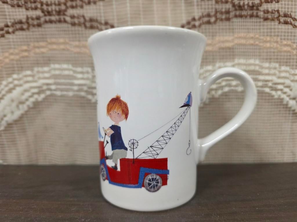 Douwe Egberts koffie beker Pluk van de Petteflet, ., Keramiek, Ophalen of Verzenden, Zo goed als nieuw