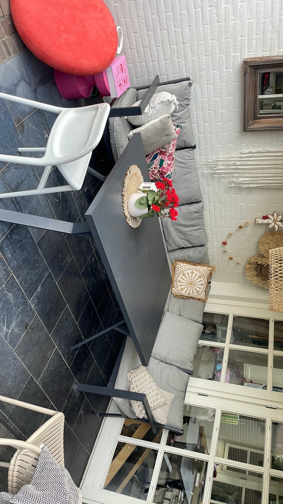Diner lounge set, Ophalen, 5 zitplaatsen, Kunststof, Gebruikt