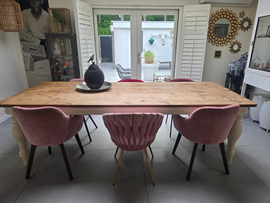 Eettafel 2.20m met 6 stoelen (Kare, Zuiver, Bold Monkey), Ophalen of Verzenden