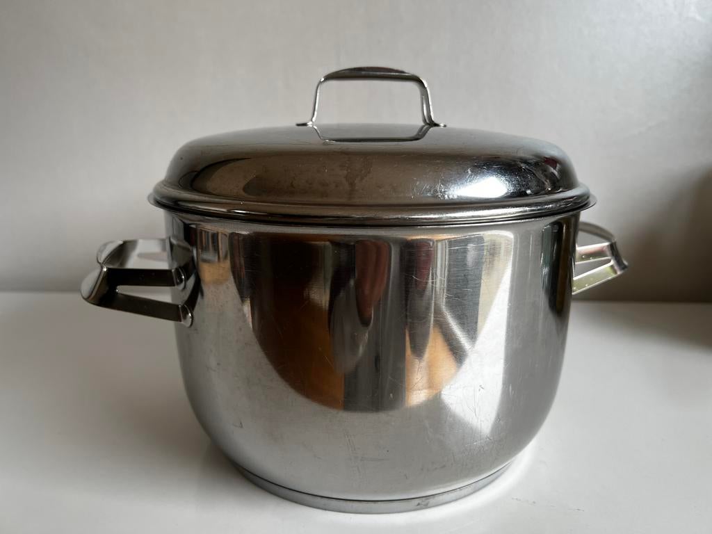 Fins Design Iittala Hackman RVS Kookpan 5 L, Kookpan of Snelkookpan, Gebruikt, Ophalen of Verzenden, Rvs