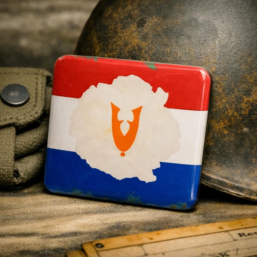 Veteraan Anjer  magneet - RJ Army, Verzamelen, Ophalen of Verzenden, Landmacht, Nederland, Embleem of Badge