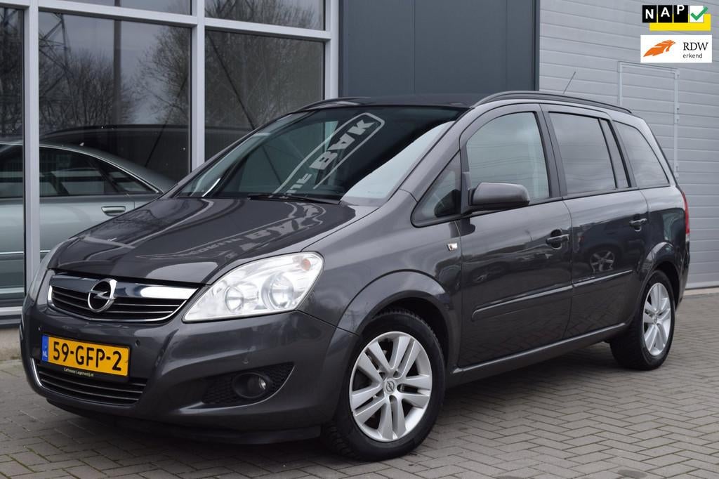Opel Zafira 1.6 Cosmo | LPG G3 | Clima | Cruise | NAP + APK, Auto's, Voorwielaandrijving, Stof, Gebruikt, Zwart