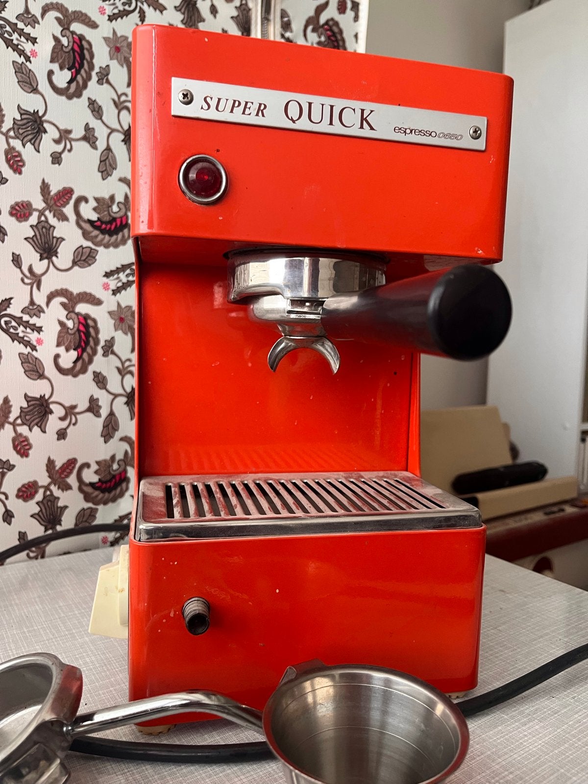 Vintage Italiaanse Super Quick Espresso Machine, Ophalen, Gebruikt, Espresso apparaat, Gemalen koffie