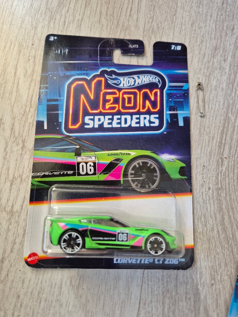 Hot Wheels neon speeders corvette c7 z06tm, Ophalen of Verzenden, Nieuw, Auto