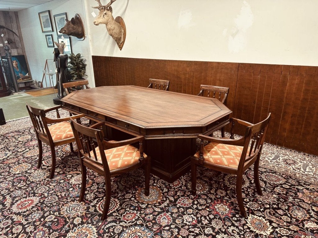 Klassiek Engelse Vergadertafel met Stoelen, Ophalen of Verzenden