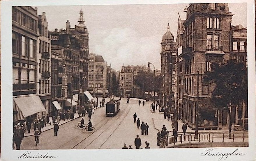 Amsterdam- Koningsplein - Tram, Verzenden, 1920 tot 1940, Ongelopen, Noord-Holland