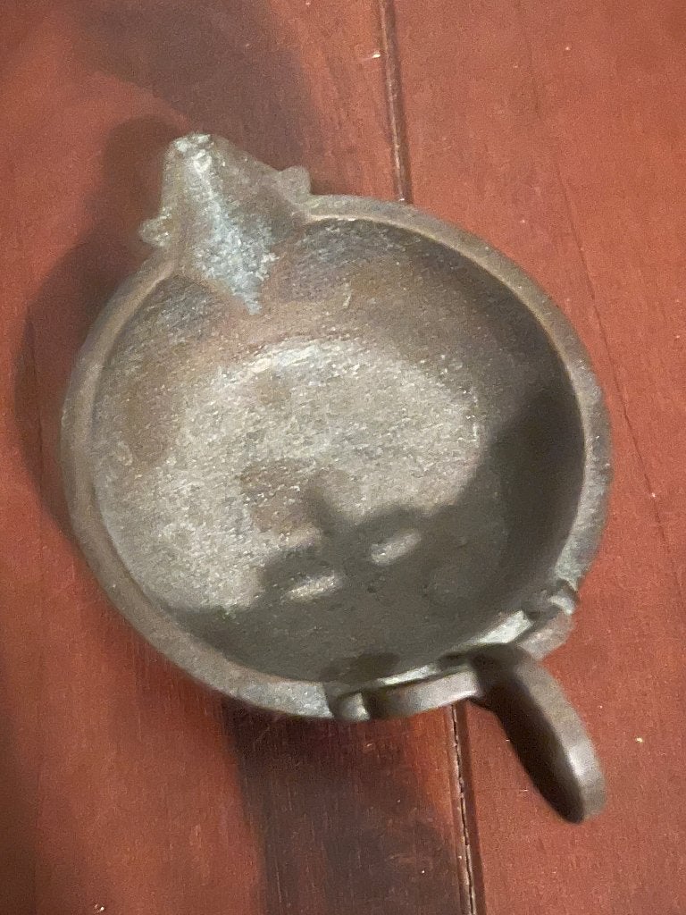 Antieke Messing Olielamp - Primitieve Vetlamp (18e/19e Eeuw), Verzenden, Koper